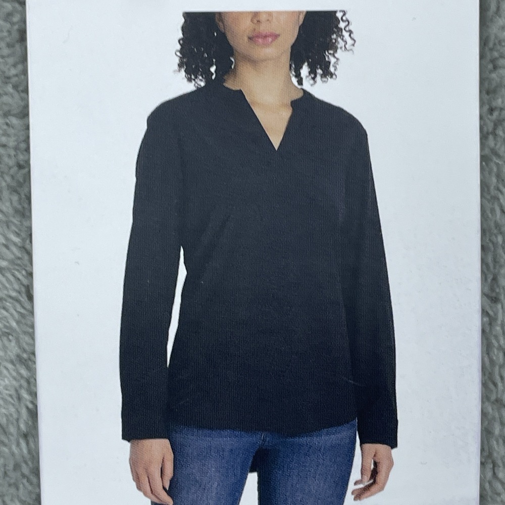 REV Women's M Blouse Black Polyester Spandex e0044